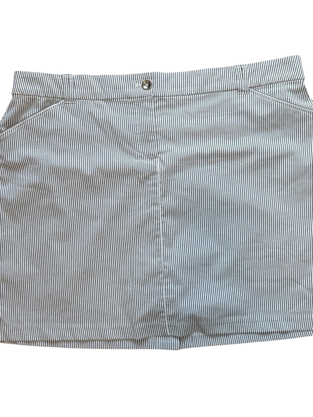 Charter club Striped Women's Cotton Blend Skirt with shorts liner- Blue/White
